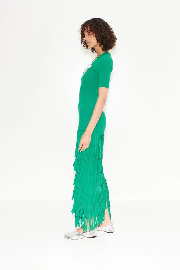 Women Simon Miller Dresses Za Za Fringe Dress In Jade