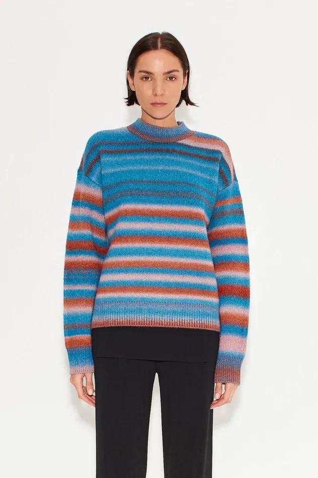 Women Simon Miller Knitwear Calder Knit Sweater In Matisse Blue Multi