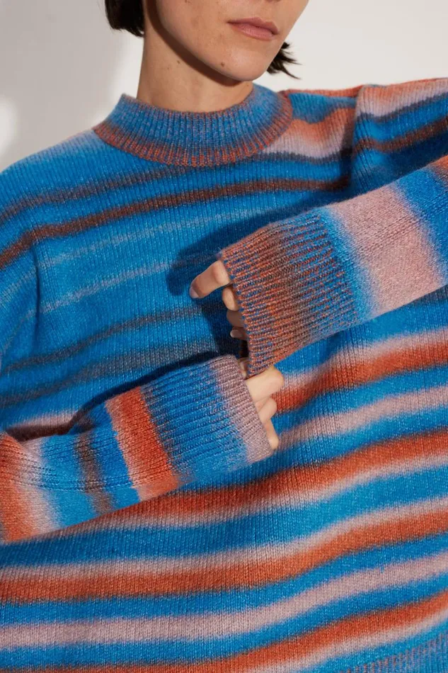 Women Simon Miller Knitwear Calder Knit Sweater In Matisse Blue Multi Women Simon Miller Knitwear Calder Knit Sweater In Matisse Blue Multi
