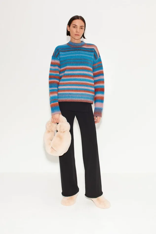 Women Simon Miller Knitwear Calder Knit Sweater In Matisse Blue Multi Women Simon Miller Knitwear Calder Knit Sweater In Matisse Blue Multi