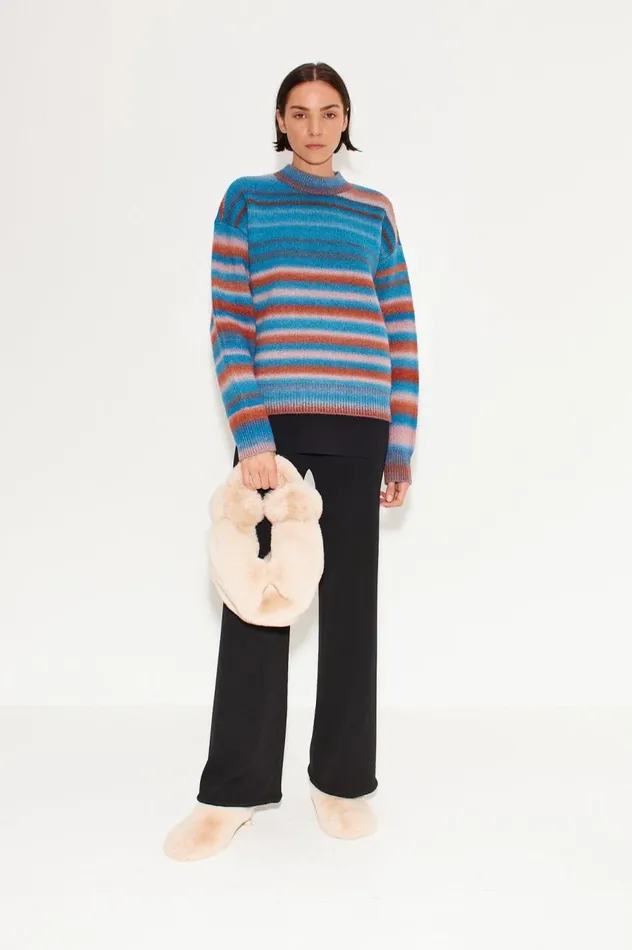 Women Simon Miller Knitwear Calder Knit Sweater In Matisse Blue Multi Women Simon Miller Knitwear Calder Knit Sweater In Matisse Blue Multi