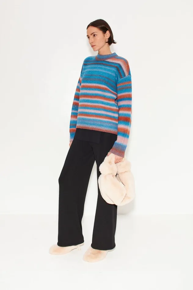 Women Simon Miller Knitwear Calder Knit Sweater In Matisse Blue Multi Women Simon Miller Knitwear Calder Knit Sweater In Matisse Blue Multi