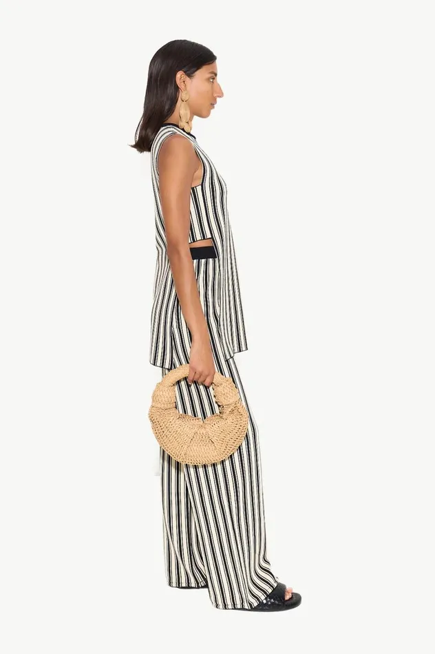 Women Simon Miller Knitwear Knits By Canoga Top In BlackRice Flour Stripe