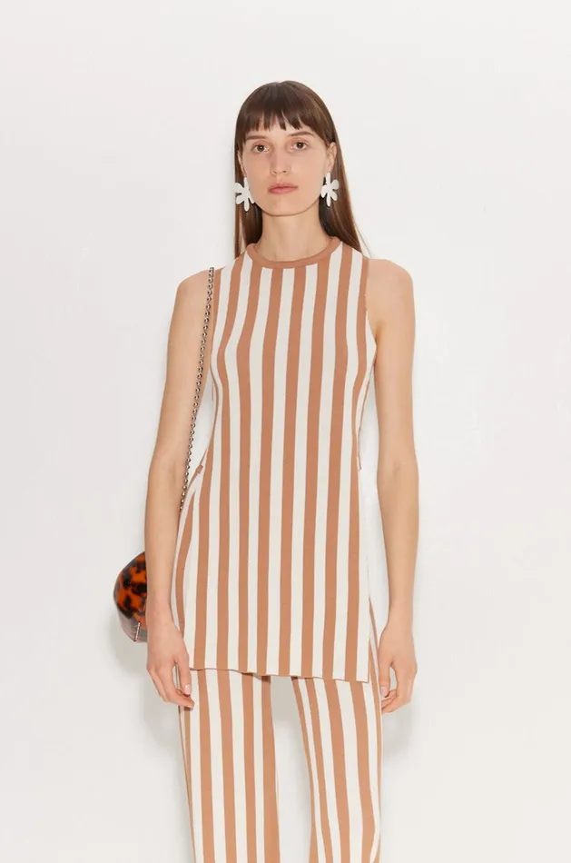 Women Simon Miller Knitwear Knits By Canoga Top In Tan Stripe
