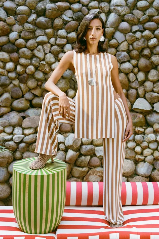 Women Simon Miller Knitwear Knits By Canoga Top In Tan Stripe Women Simon Miller Knitwear Knits By Canoga Top In Tan Stripe