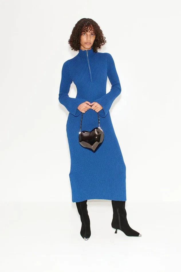 Women Simon Miller Knitwear Simon Miller Zumi Textured Knit Dress In Matisse Blue