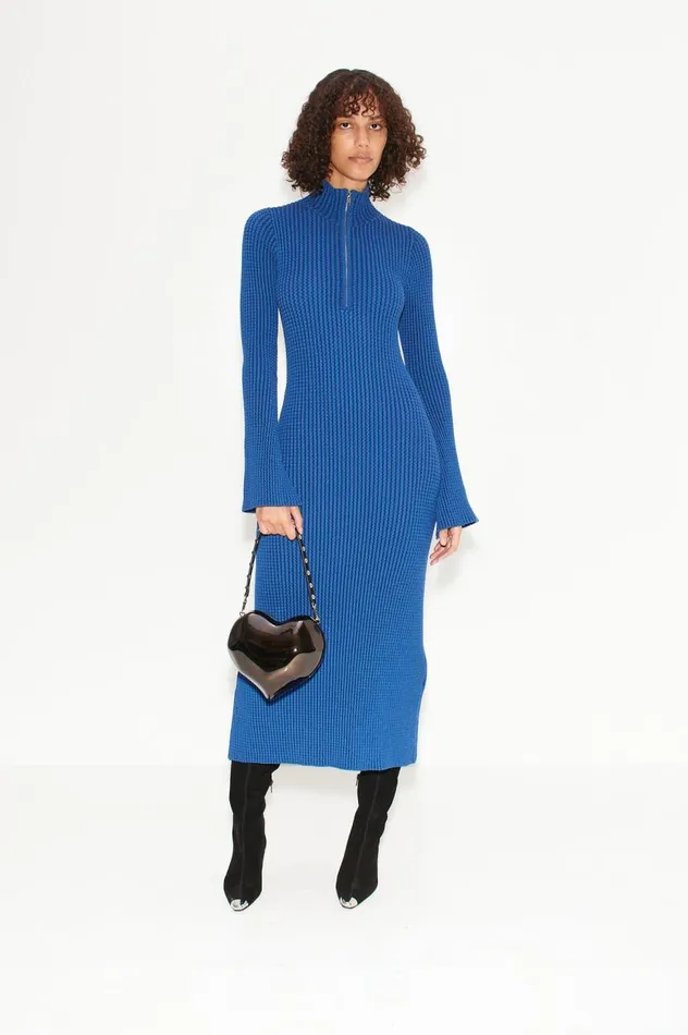 Women Simon Miller Knitwear Simon Miller Zumi Textured Knit Dress In Matisse Blue Women Simon Miller Knitwear Simon Miller Zumi Textured Knit Dress In Matisse Blue