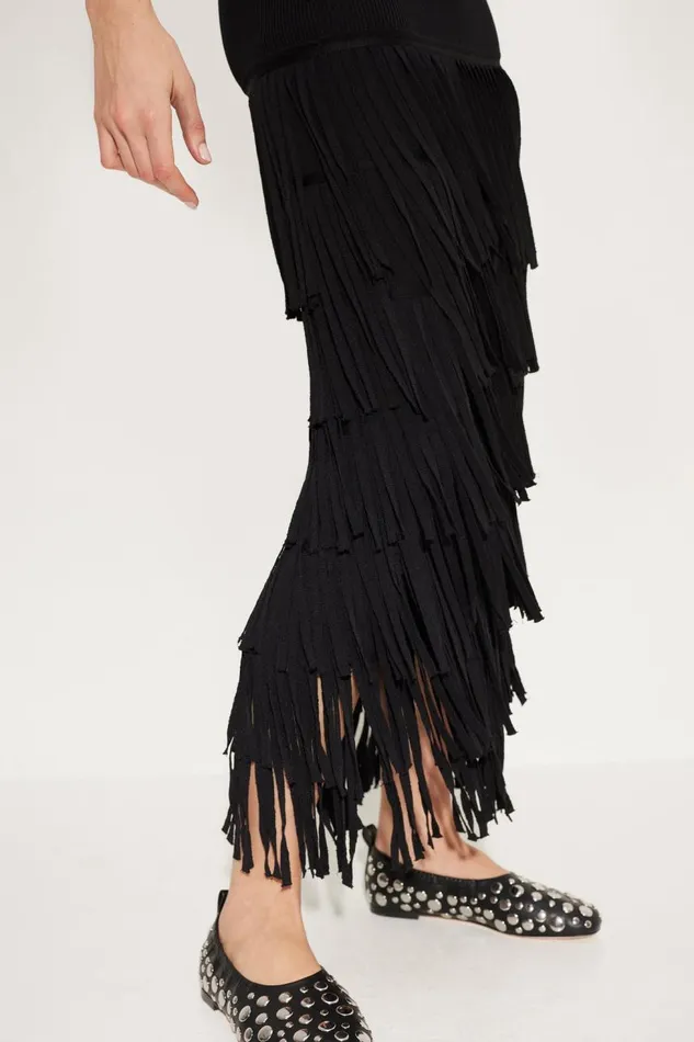 Women Simon Miller Knitwear Za Za Fringe Dress In Black Women Simon Miller Knitwear Za Za Fringe Dress In Black