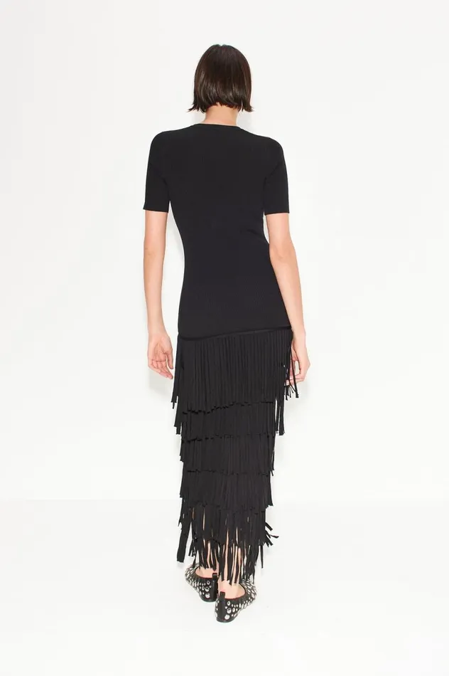 Women Simon Miller Knitwear Za Za Fringe Dress In Black Women Simon Miller Knitwear Za Za Fringe Dress In Black