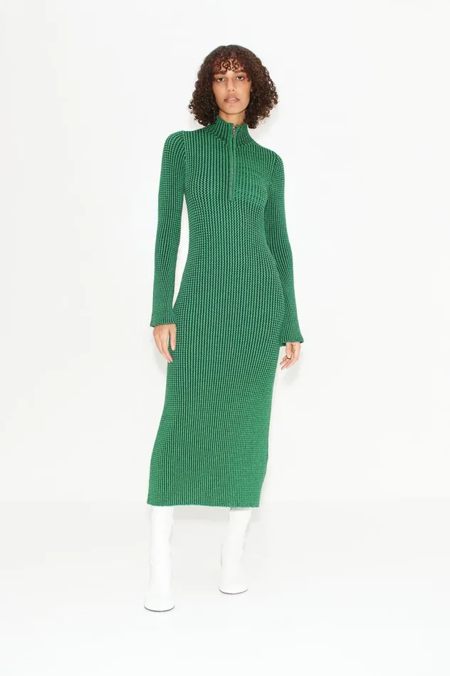 Women Simon Miller Knitwear Zumi Textured Knit Midi Dress In Gummy Green