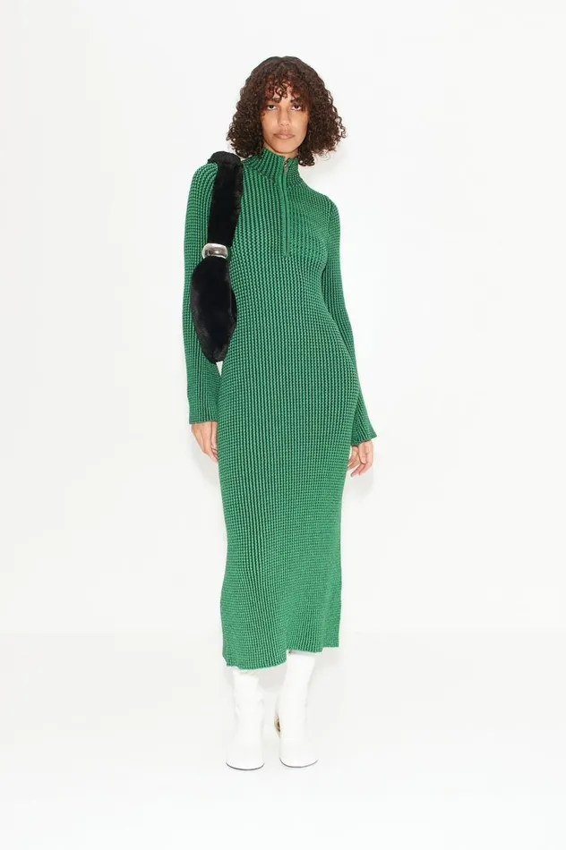 Women Simon Miller Knitwear Zumi Textured Knit Midi Dress In Gummy Green Women Simon Miller Knitwear Zumi Textured Knit Midi Dress In Gummy Green