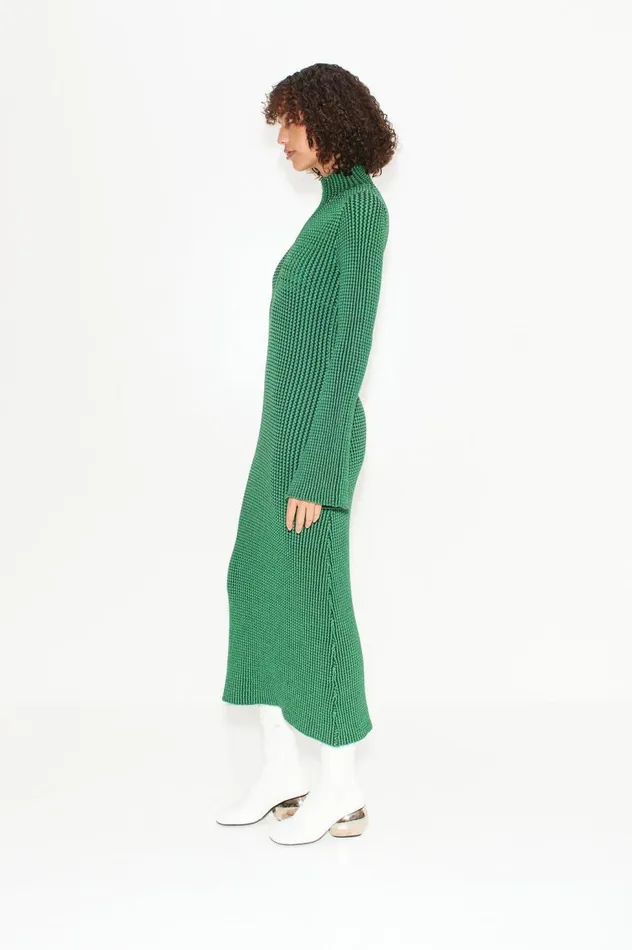 Women Simon Miller Knitwear Zumi Textured Knit Midi Dress In Gummy Green Women Simon Miller Knitwear Zumi Textured Knit Midi Dress In Gummy Green