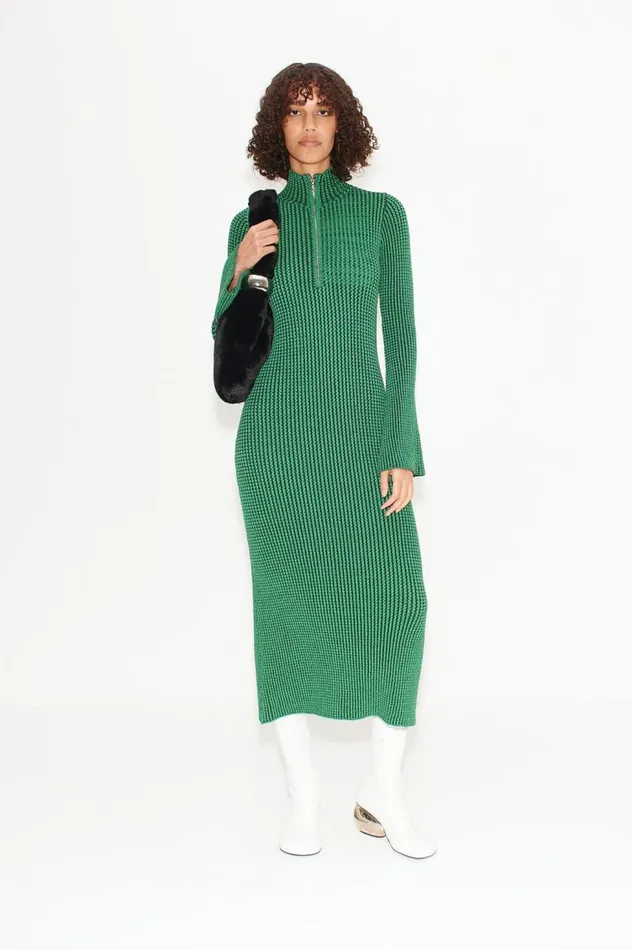 Women Simon Miller Knitwear Zumi Textured Knit Midi Dress In Gummy Green Women Simon Miller Knitwear Zumi Textured Knit Midi Dress In Gummy Green