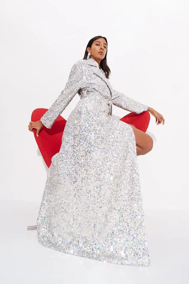 Women Simon Miller Outerwear Rhodes Sequin Trench Coat In Iridescent