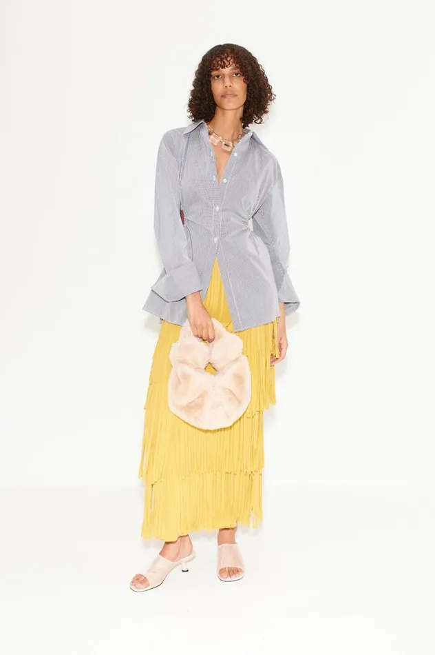 Women Simon Miller Poplin Lolo Poplin Top In Pinstripe Cotton