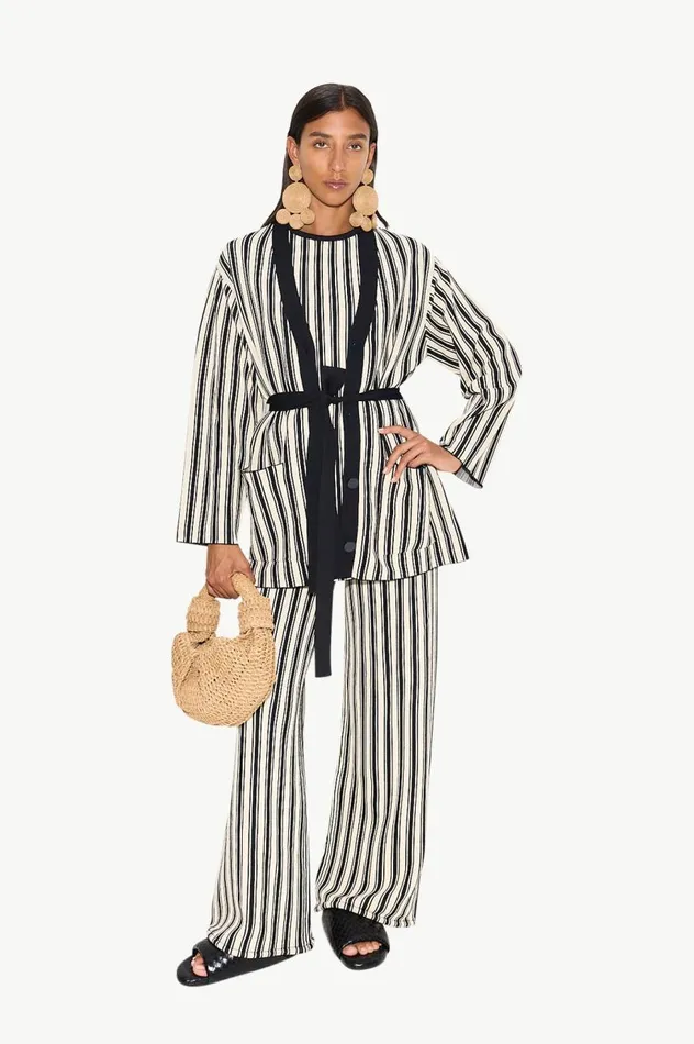 Women Simon Miller Sets Knits By Jabber Pant In BlackRice Flour Stripe