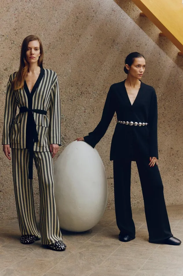 Women Simon Miller Sets Knits By Jabber Pant In BlackRice Flour Stripe Women Simon Miller Sets Knits By Jabber Pant In BlackRice Flour Stripe