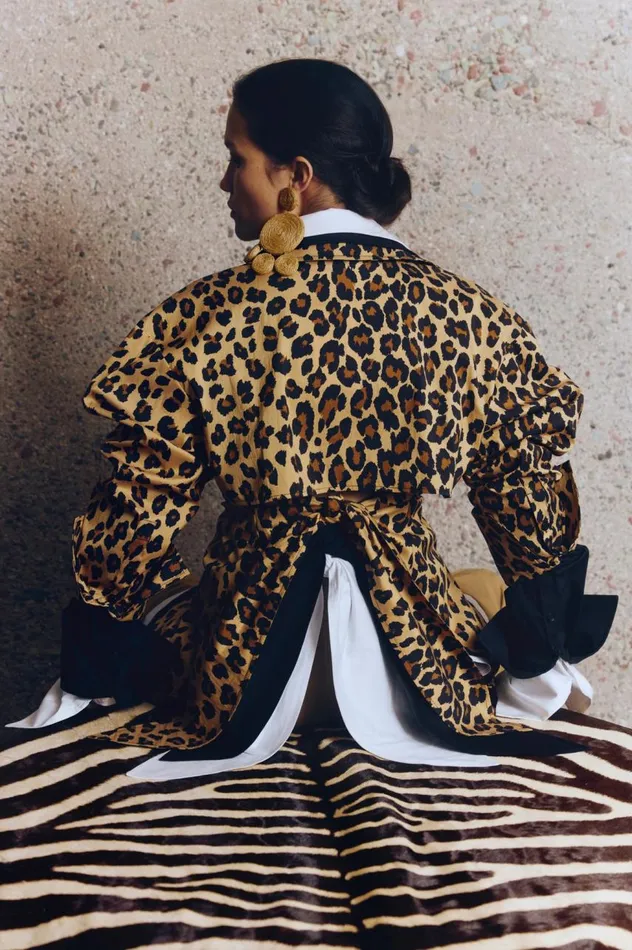 Women Simon Miller Sets Loch Poplin Button Up In Cheetah Cotton