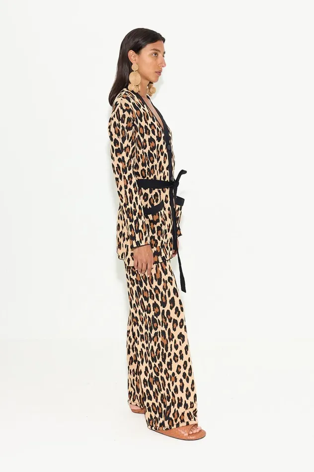 Women Simon Miller Sweaters Simon Miller Max Belted Knit Cardigan In Cheetah Women Simon Miller Sweaters Simon Miller Max Belted Knit Cardigan In Cheetah