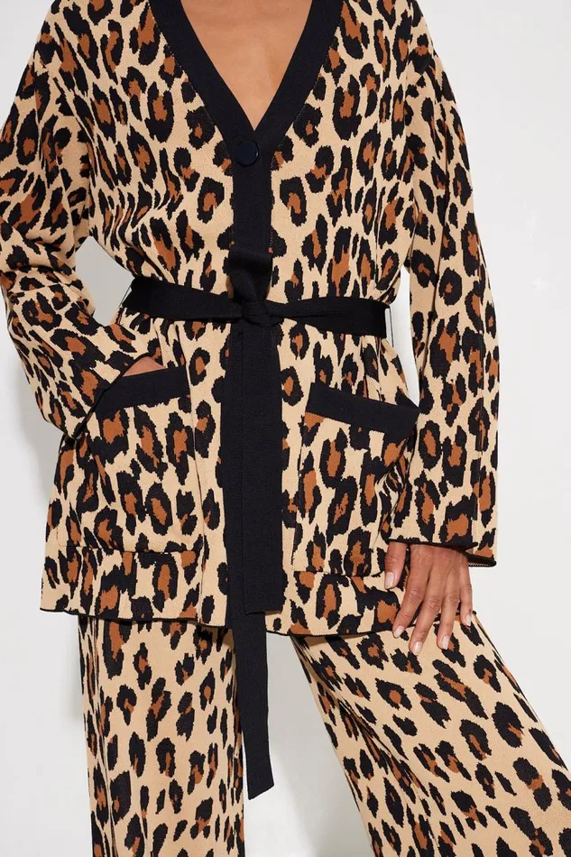 Women Simon Miller Sweaters Simon Miller Max Belted Knit Cardigan In Cheetah Women Simon Miller Sweaters Simon Miller Max Belted Knit Cardigan In Cheetah