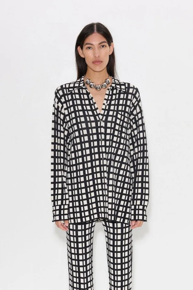 Women Simon Miller Tops Blaz Knit Jacket In Windowpane
