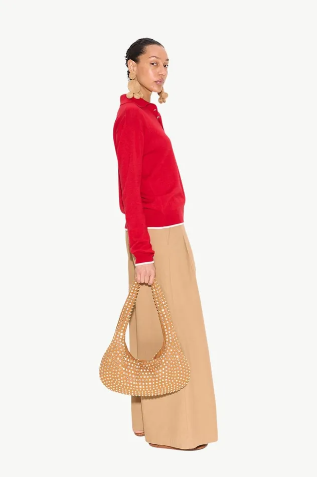 Women Simon Miller Tops Marcel Polo Sweater In Lucky Red Merino Wool