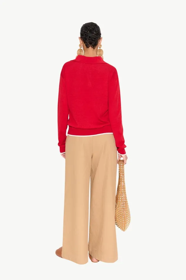 Women Simon Miller Tops Marcel Polo Sweater In Lucky Red Merino Wool
