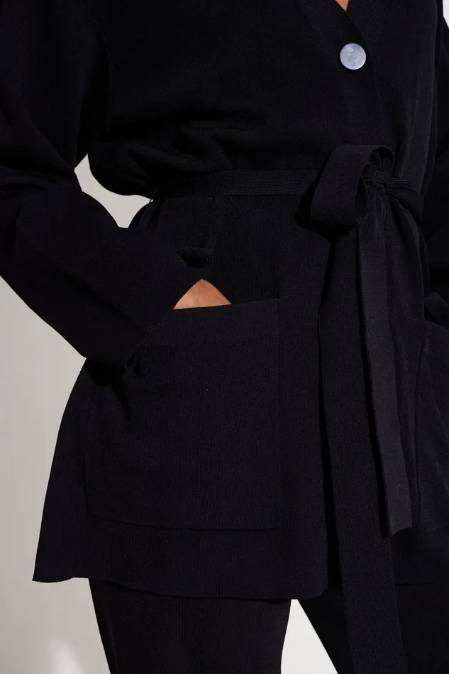 Women Simon Miller Tops Max Belted Knit Cardigan In Black Women Simon Miller Tops Max Belted Knit Cardigan In Black