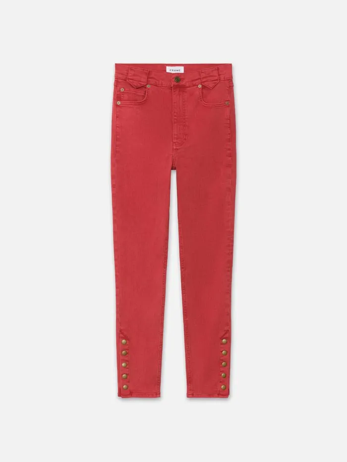 Women Skinny FRAME Lunar New Year Denim Legging 8212 Cardinal