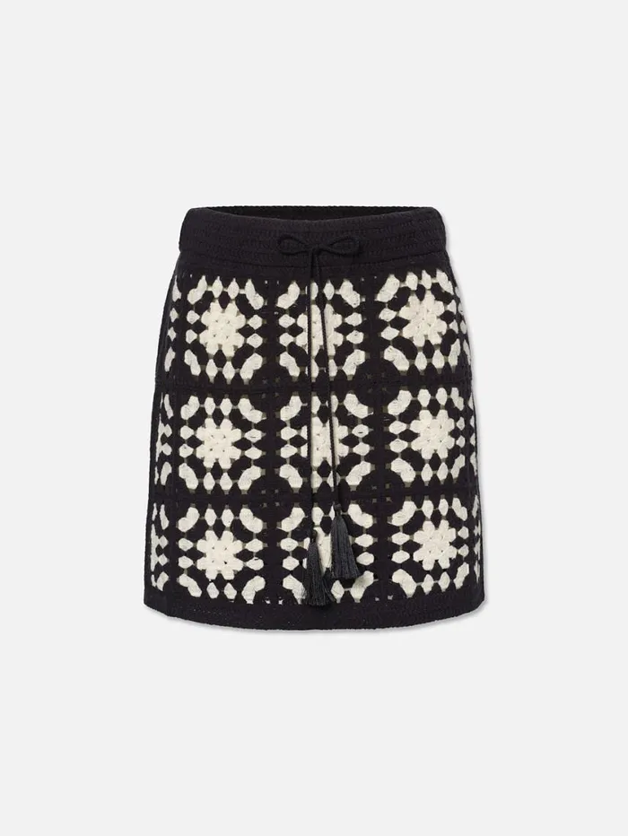 Women Skirts and Shorts FRAME Crochet Tassel Skirt 8212 Navy Multi