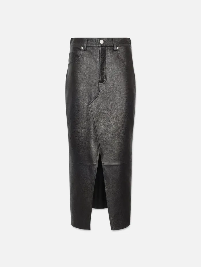 Women Skirts and Shorts FRAME The Leather Midaxi Skirt 8212 Black