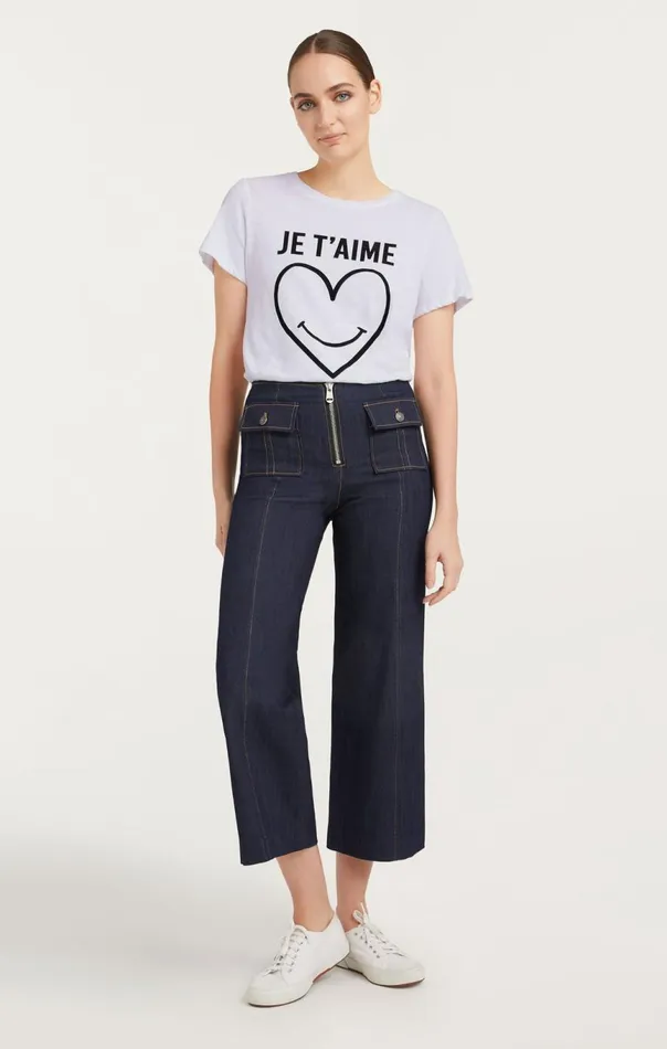 Women Smiling Heart Tee White Cinq Sept Tees