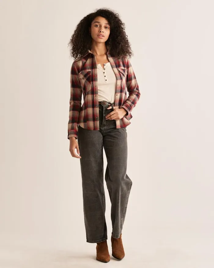 Women SNAPFRONT CANYON SHIRT Rednavy Ombre Pendleton Shirts and Blouses