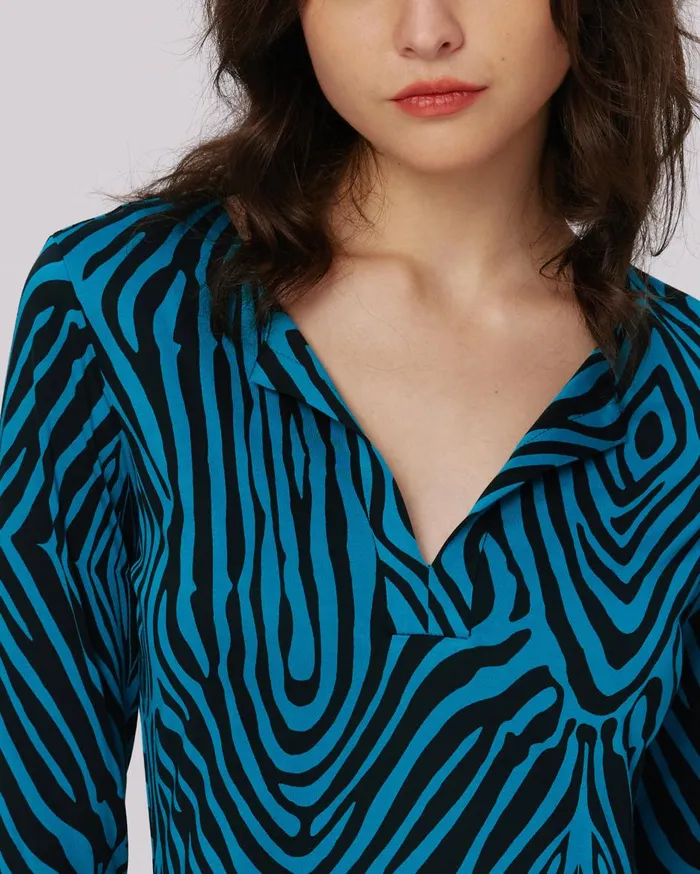 Women Sonca Dress Huge Zebra Blue DVF Dresses