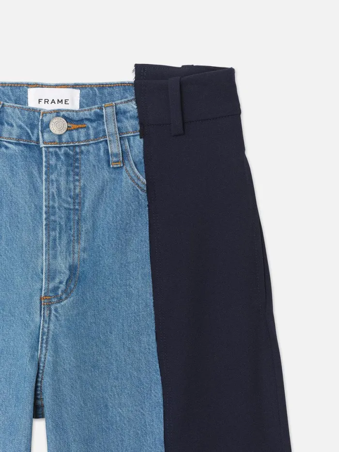 Women Straight FRAME Le Mix Trouser 8212 Navy Meadow Women Straight FRAME Le Mix Trouser 8212 Navy Meadow