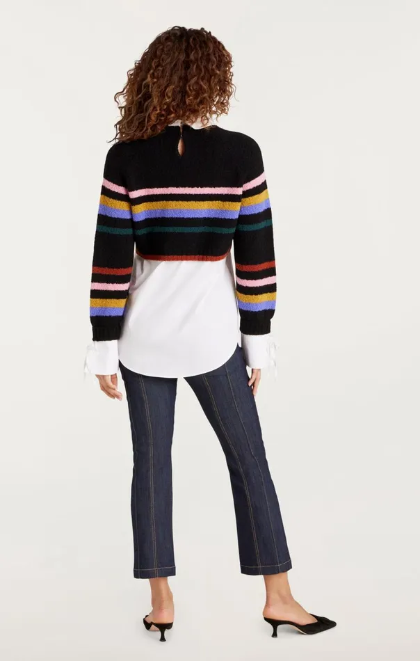Women Striped Nelida Pullover Blackmulti Cinq Sept Sweaters and Knits