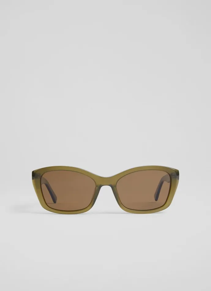 Women Sunglasses LKBennett Celeste Green Acetate Sunglasses