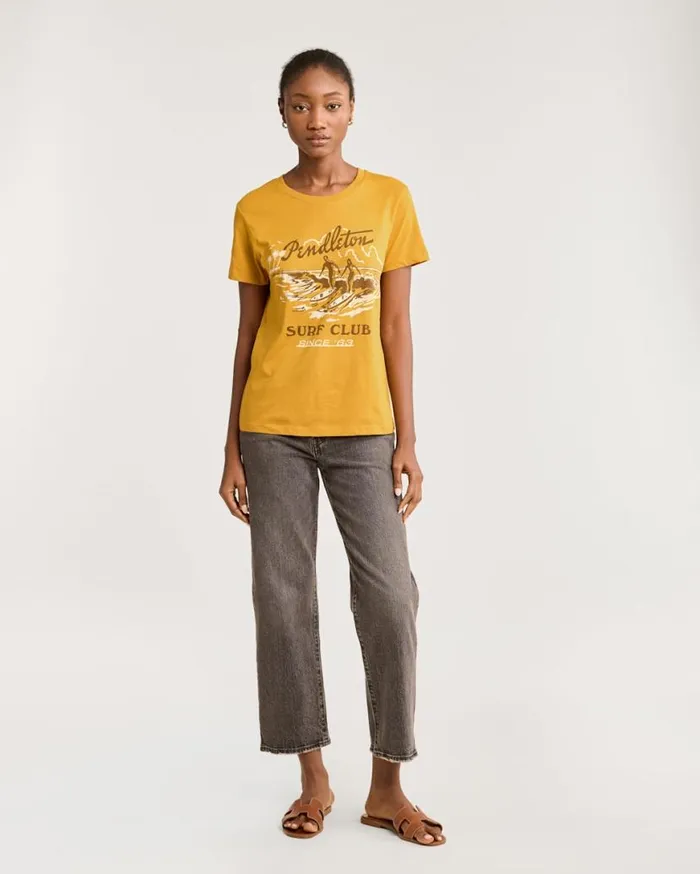 Women SURF CLUB GRAPHIC TEE Old Gold Pendleton Tees and Sweatshirts