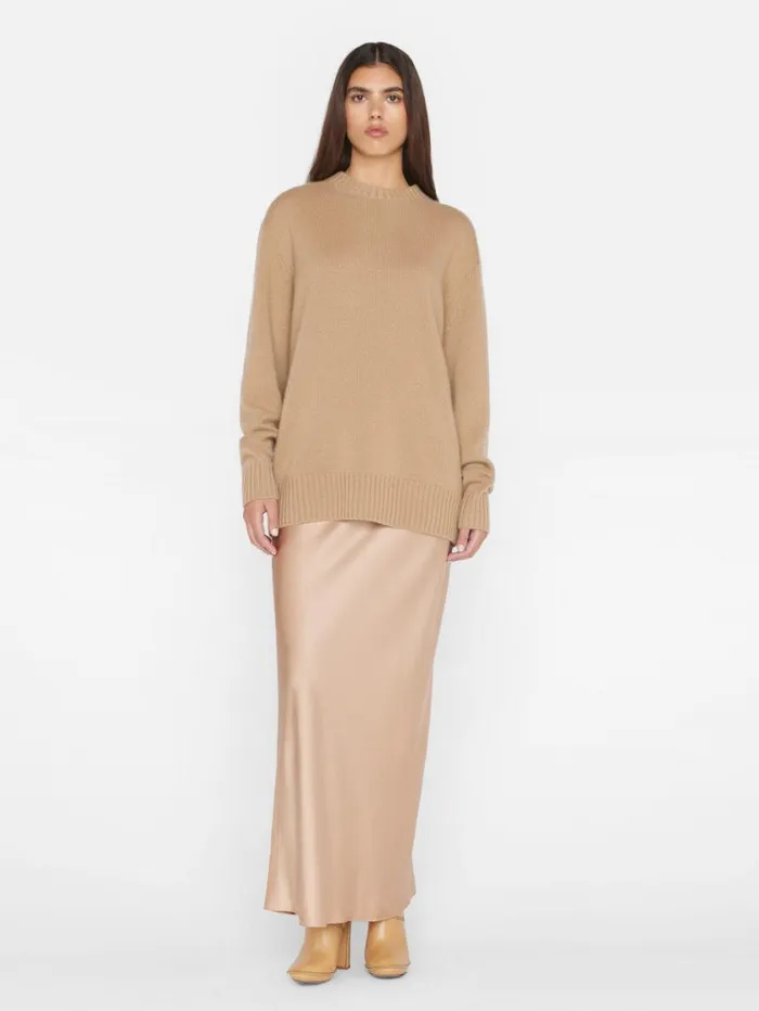 Women Sweaters FRAME Boyfriend Cashmere Crew 8212 Light Camel Women Sweaters FRAME Boyfriend Cashmere Crew 8212 Light Camel
