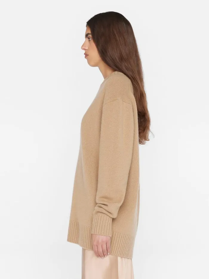 Women Sweaters FRAME Boyfriend Cashmere Crew 8212 Light Camel Women Sweaters FRAME Boyfriend Cashmere Crew 8212 Light Camel