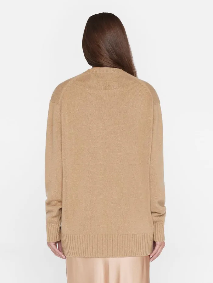 Women Sweaters FRAME Boyfriend Cashmere Crew 8212 Light Camel Women Sweaters FRAME Boyfriend Cashmere Crew 8212 Light Camel