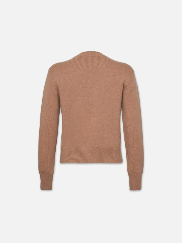 Women Sweaters FRAME Cashmere Clean Crew 8212 Camel Women Sweaters FRAME Cashmere Clean Crew 8212 Camel