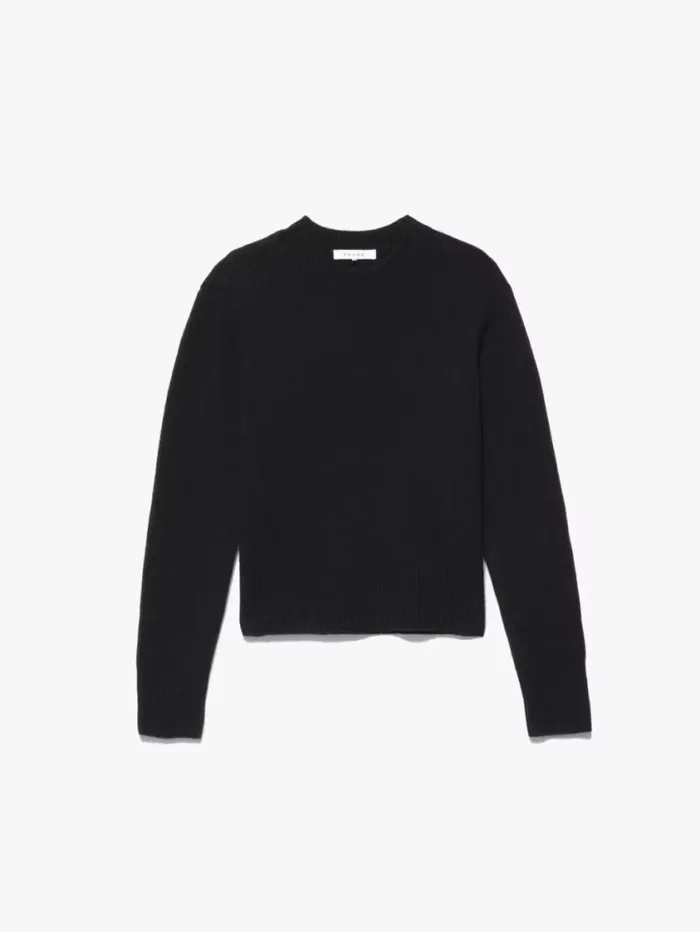 Women Sweaters FRAME Cashmere Clean Crew 8212 Noir