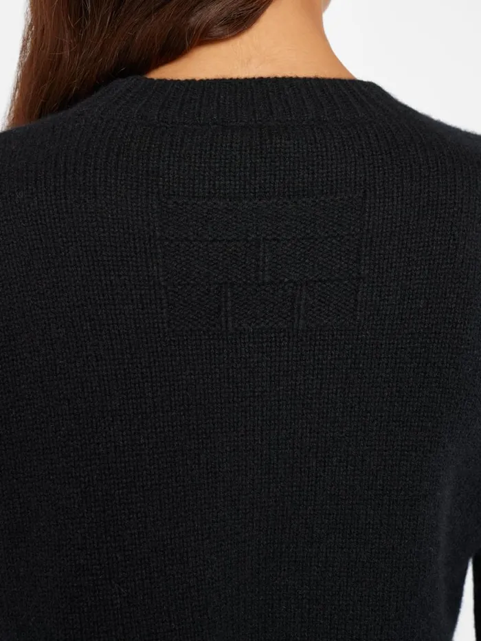 Women Sweaters FRAME Cashmere Clean Crew 8212 Noir