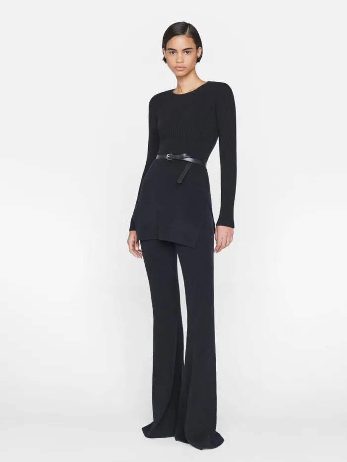 Women Sweaters FRAME Ribbed Cashmere Tunic 8212 Noir Women Sweaters FRAME Ribbed Cashmere Tunic 8212 Noir