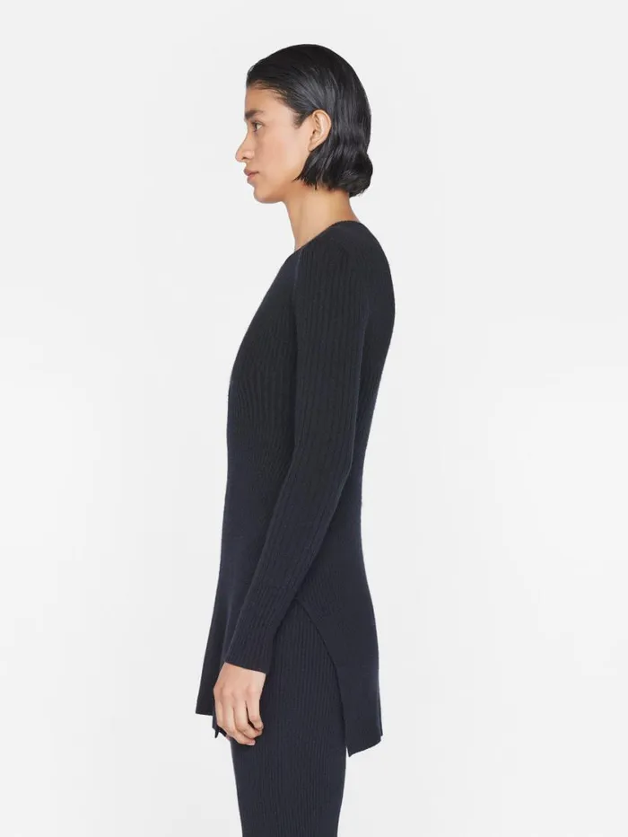 Women Sweaters FRAME Ribbed Cashmere Tunic 8212 Noir Women Sweaters FRAME Ribbed Cashmere Tunic 8212 Noir