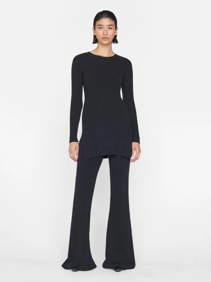 Women Sweaters FRAME Ribbed Cashmere Tunic 8212 Noir Women Sweaters FRAME Ribbed Cashmere Tunic 8212 Noir