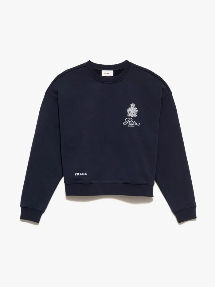 Women Sweaters FRAME Ritz Women039s Concierge Crew 8212 Navy