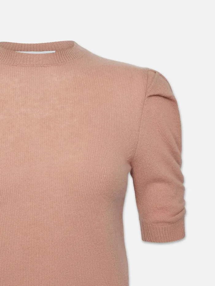 Women Sweaters FRAME Ruched Sleeve Cashmere Sweater 8212 Blush