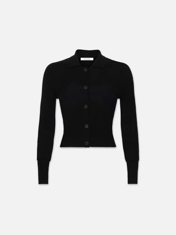 Women Sweaters FRAME Shrunken Cashmere Cardi 8212 Noir